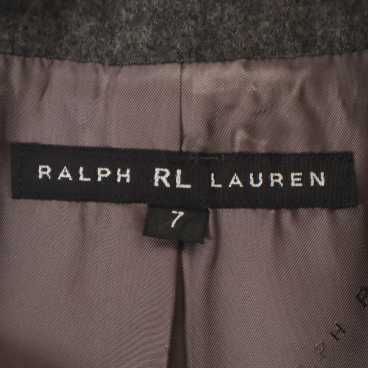 RALPH LAUREN ラルフローレン 日本製 カシミヤブレンド ステンカラーコート 7 グレー ハーフ丈 レディース
