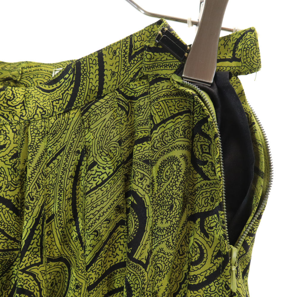 CELINE セリーヌ 90s フランス製 シルク オールド ジェーシーシ― 総柄 長袖 シャツ 上下 セットアップ 38 カーキ レディース