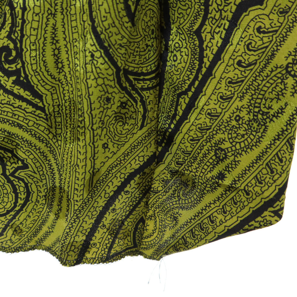 CELINE セリーヌ 90s フランス製 シルク オールド ジェーシーシ― 総柄 長袖 シャツ 上下 セットアップ 38 カーキ レディース