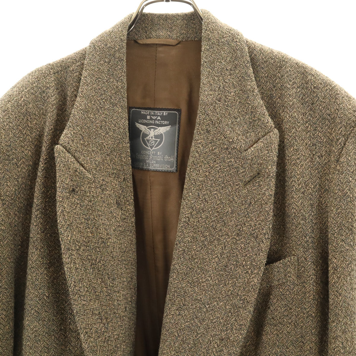 Emporio Armani エンポリオアルマーニ イタリア製 ダブル テーラードジャケット 50 カーキベージュ メンズ