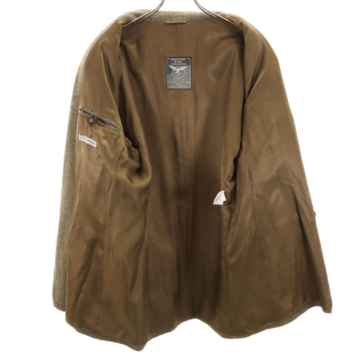 Emporio Armani エンポリオアルマーニ イタリア製 ダブル テーラードジャケット 50 カーキベージュ メンズ
