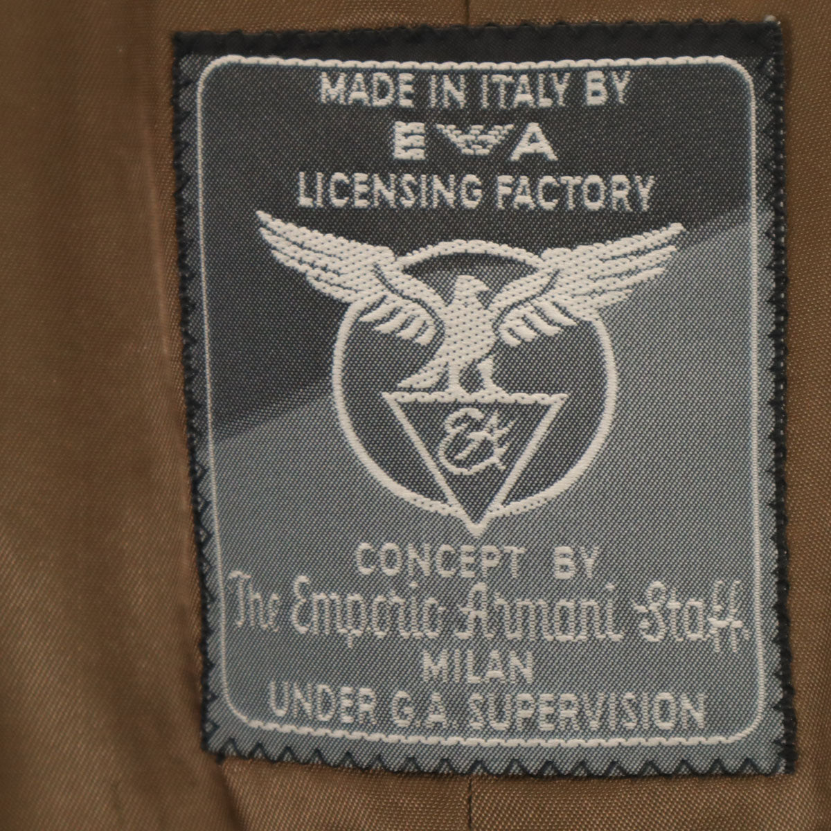 Emporio Armani エンポリオアルマーニ イタリア製 ダブル テーラードジャケット 50 カーキベージュ メンズ