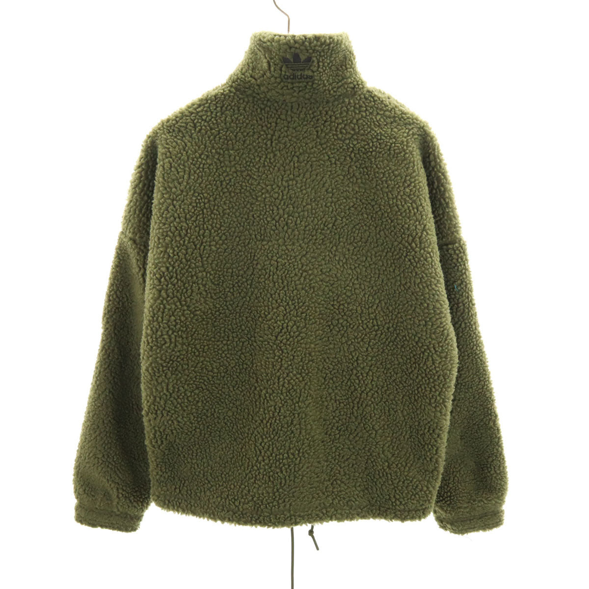 美品 adidas アディダス トレフォイルロゴ ボアジャケット XS カーキ メンズ