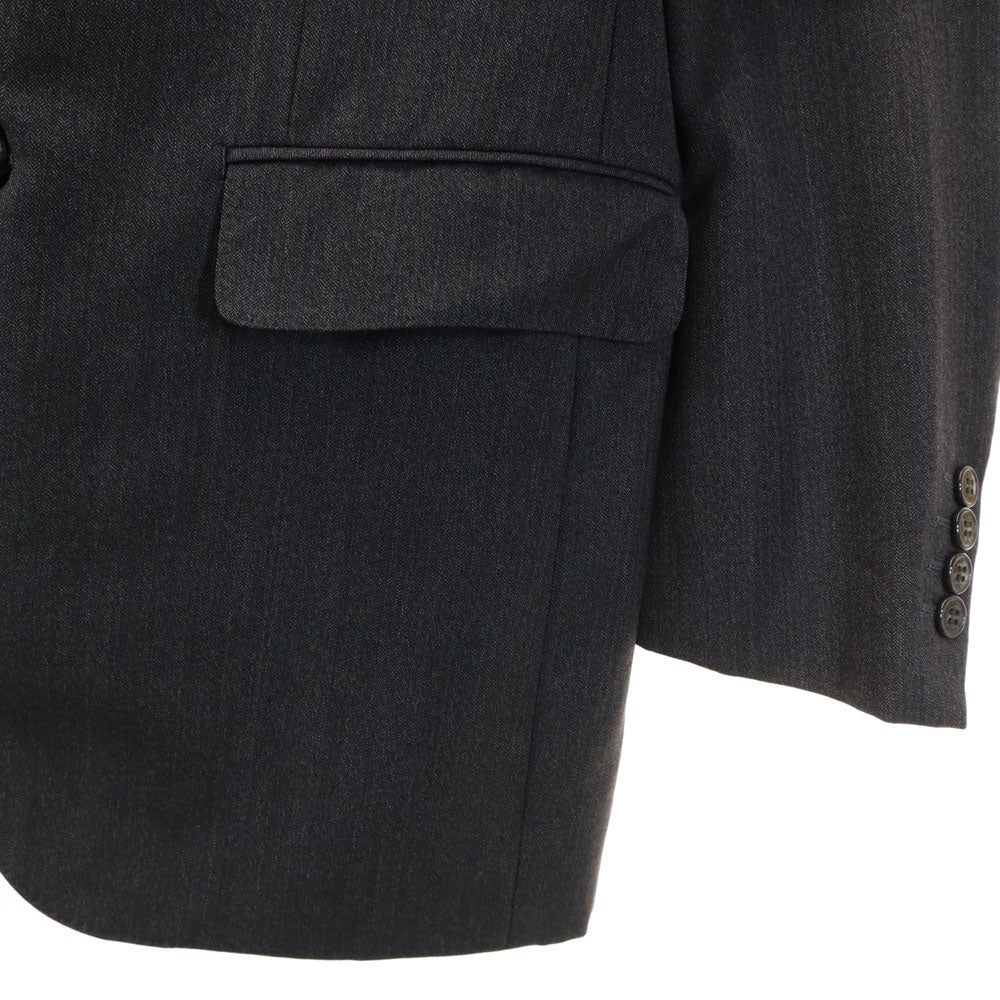 ランバン クラシック 90s オールド ストライプ ヘリンボーン柄 3ピース スーツ 上下 セットアップ 48 チャコールグレー メンズ