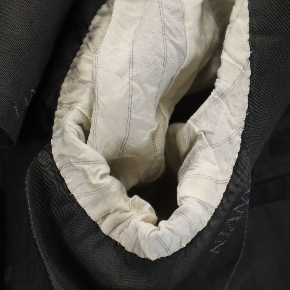 ランバン クラシック 90s オールド ストライプ ヘリンボーン柄 3ピース スーツ 上下 セットアップ 48 チャコールグレー メンズ