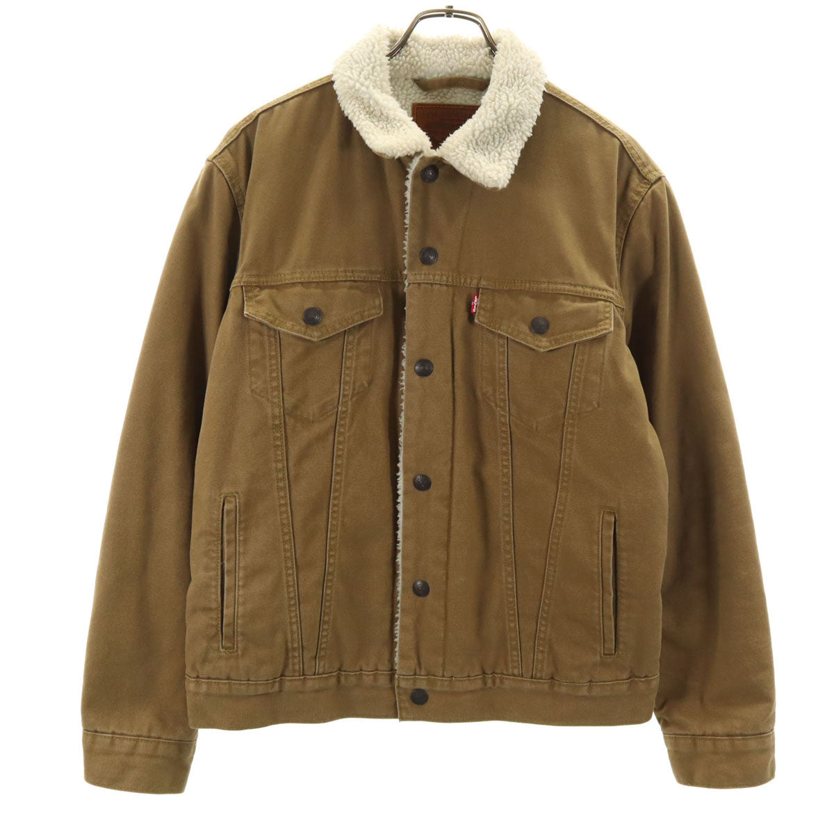 LEVI'S PREMIUM リーバイスプレミアム ビッグE シェルパ トラッカー ジャケット S カーキブラウン 裏ボア メンズ