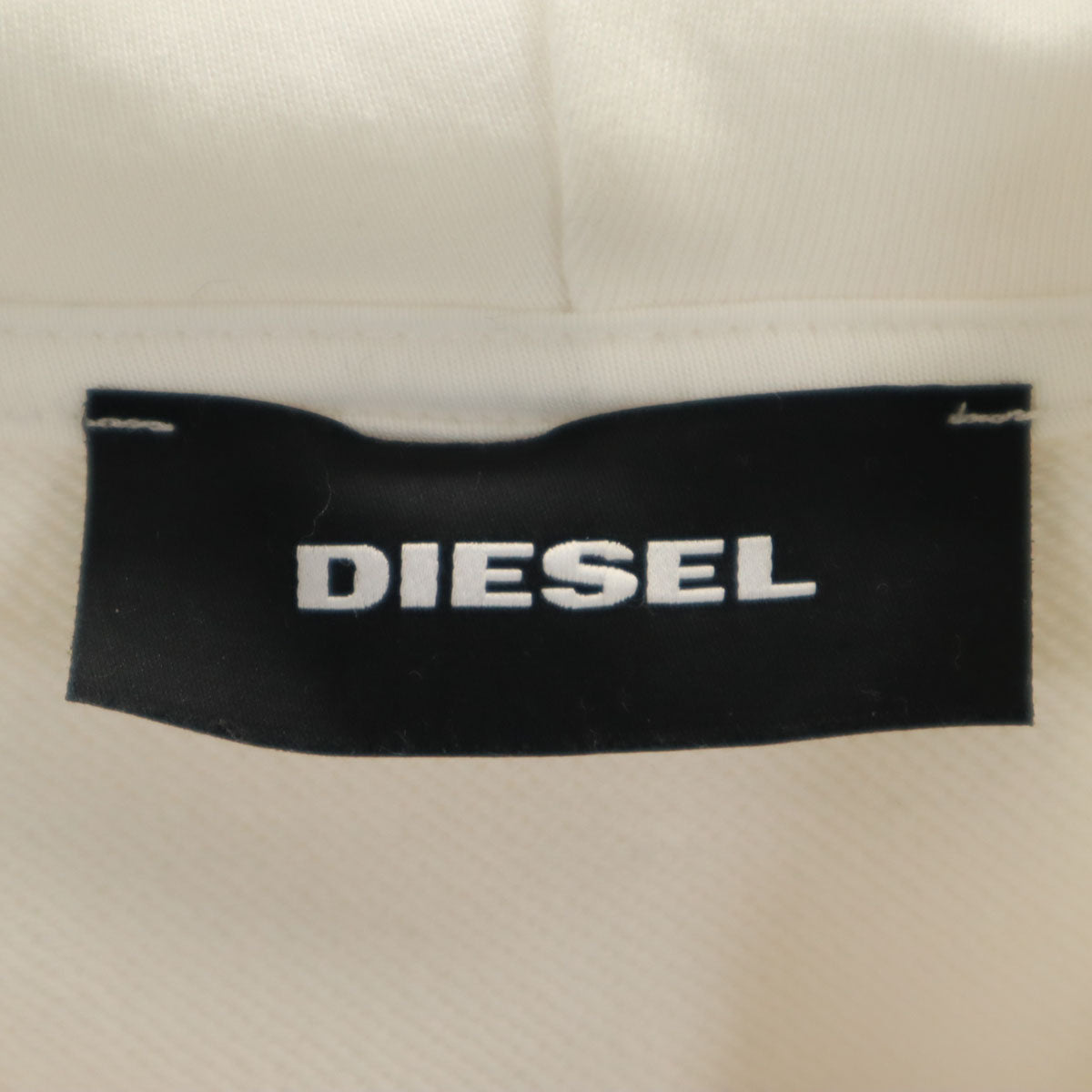DIESEL ディーゼル 長袖 スウェットパーカー S ホワイト プルオーバー メンズ