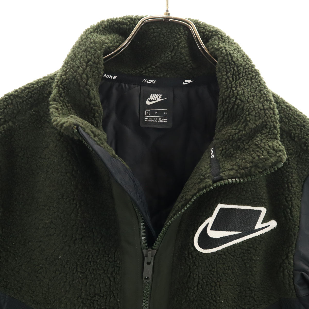 NIKE ナイキ ボア切替 キルティングジャケット S ブラック メンズ