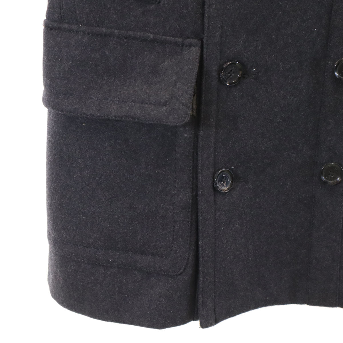 ZARA MAN ザラマン メルトン ピーコート S チャコールグレー メンズ