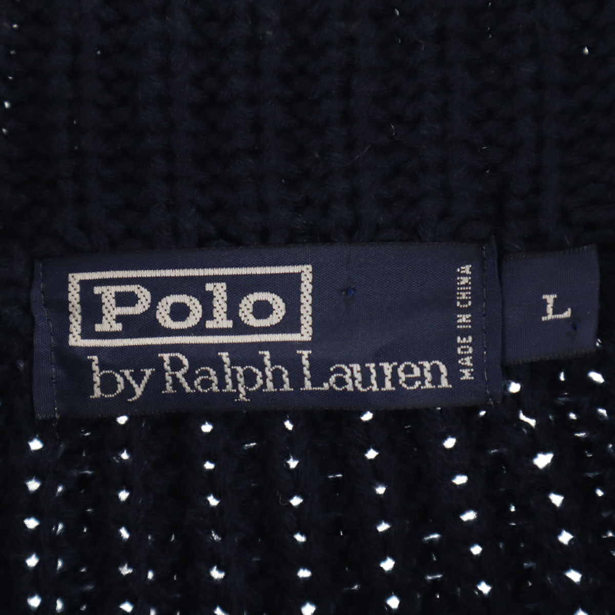 Polo by Ralph Lauren ポロバイラルフローレン ニットジャケット L ネイビー レディース