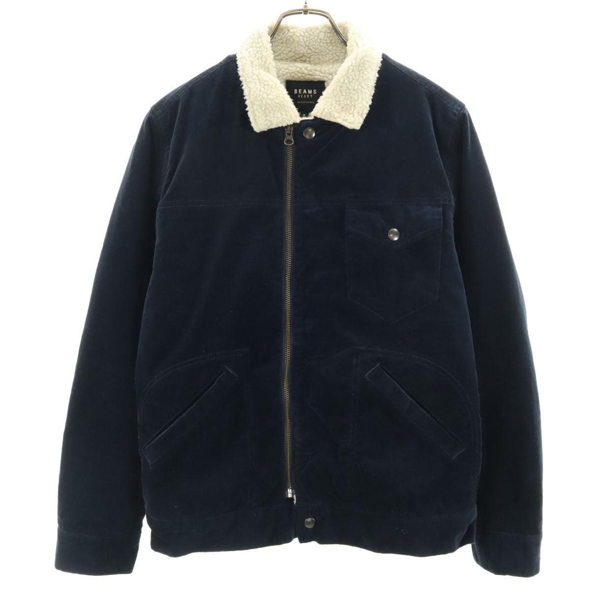 BEAMS HEART ビームスハート コーデュロイジャケット M ネイビー 裏ボア メンズ