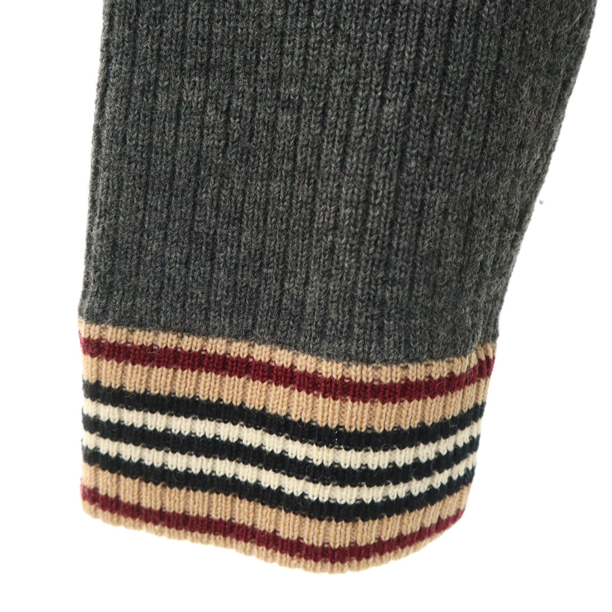 BURBERRY BLACK LABEL バーバリーブラックレーベル フェイクスエード切替 ニットジャケット 2 チャコールグレー 三陽商会 メンズ