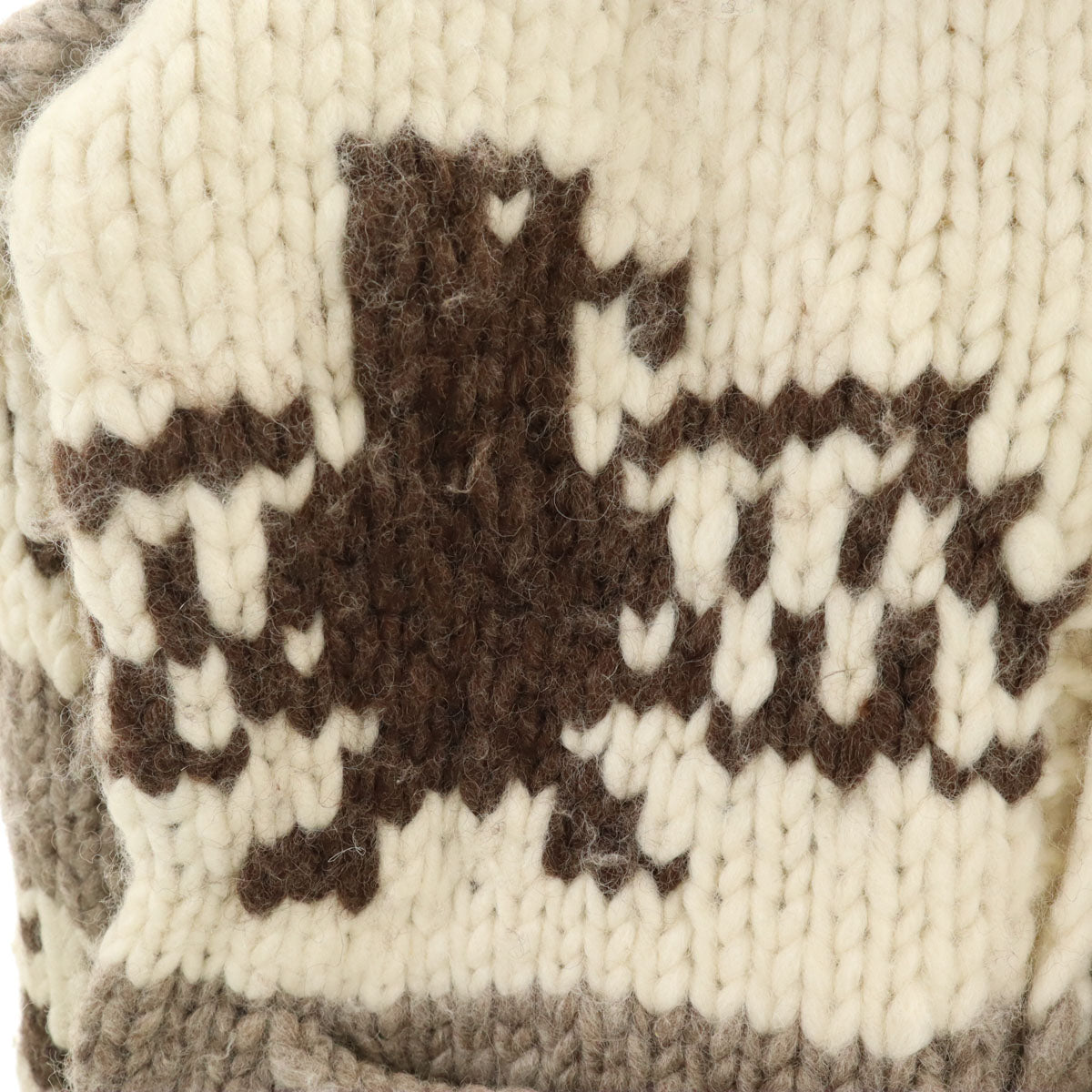 90s カナダ製 オールド サンダーバード柄 カウチンジャケット アイボリー メンズ