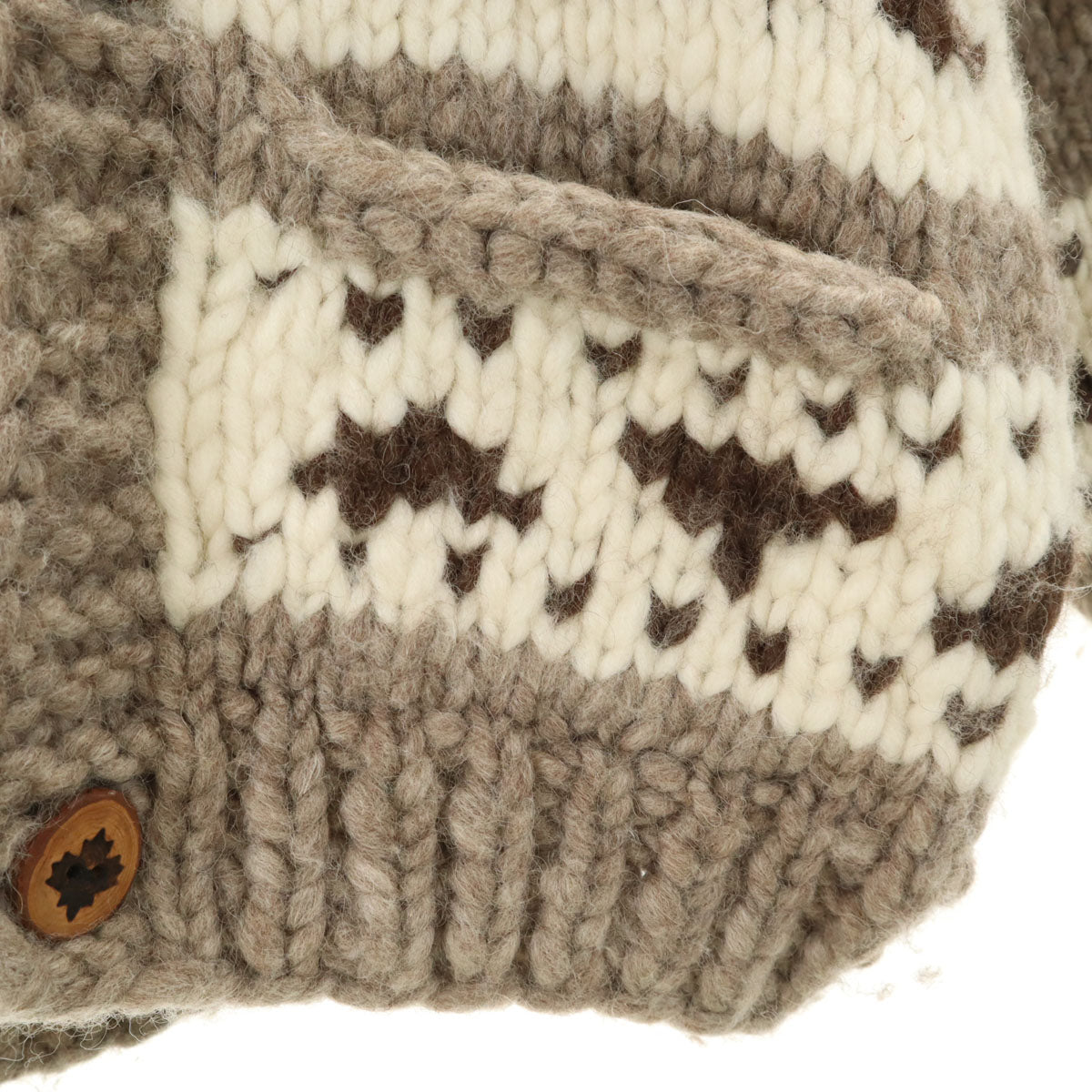 90s カナダ製 オールド サンダーバード柄 カウチンジャケット アイボリー メンズ