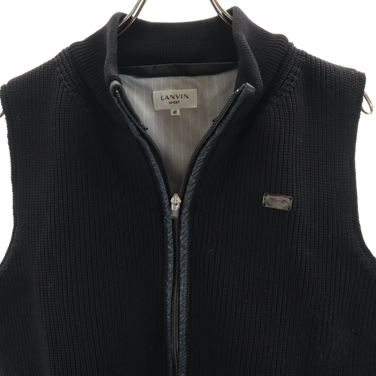 美品 LANVIN SPORT ランバンスポール ニットベスト 40 ブラック メンズ
