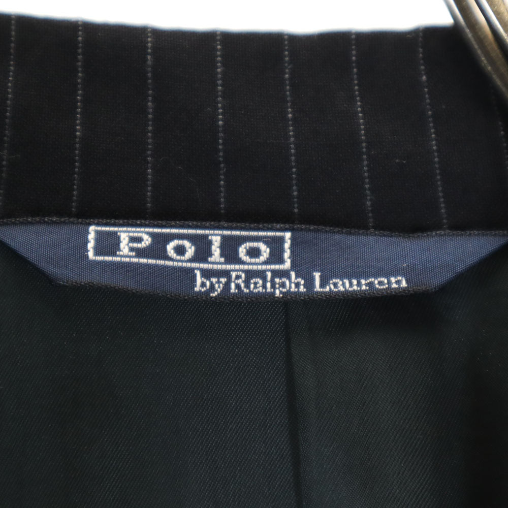 Polo by Ralph Lauren ポロバイラルフローレン スペイン製 ピンストライプ スーツ 上下 セットアップ 40 チャコールブラック メンズ