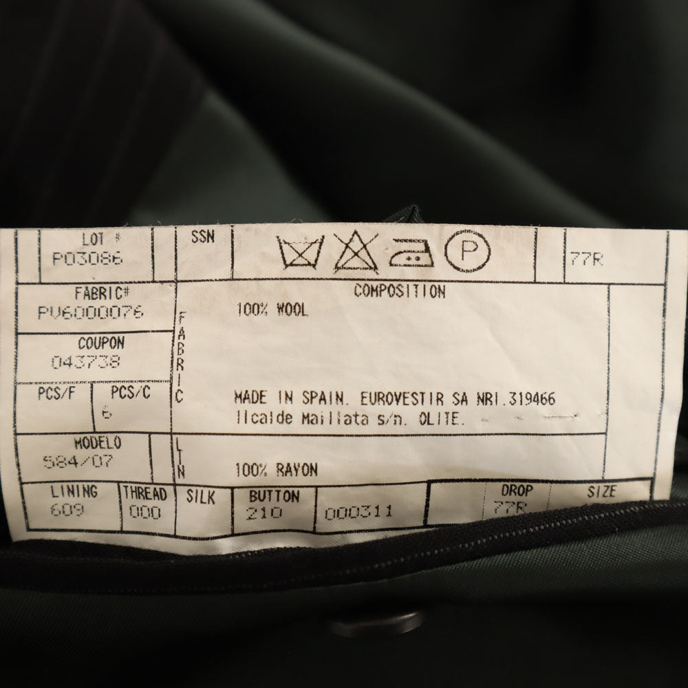 Polo by Ralph Lauren ポロバイラルフローレン スペイン製 ピンストライプ スーツ 上下 セットアップ 40 チャコールブラック メンズ