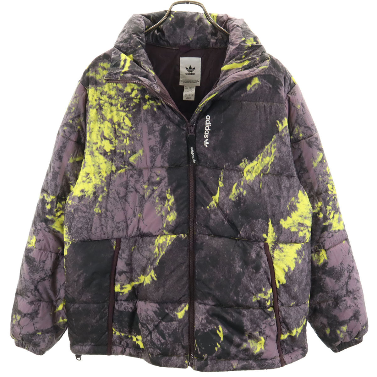 adidas アディダス 総柄 中綿ジャケット L パープル系 メンズ