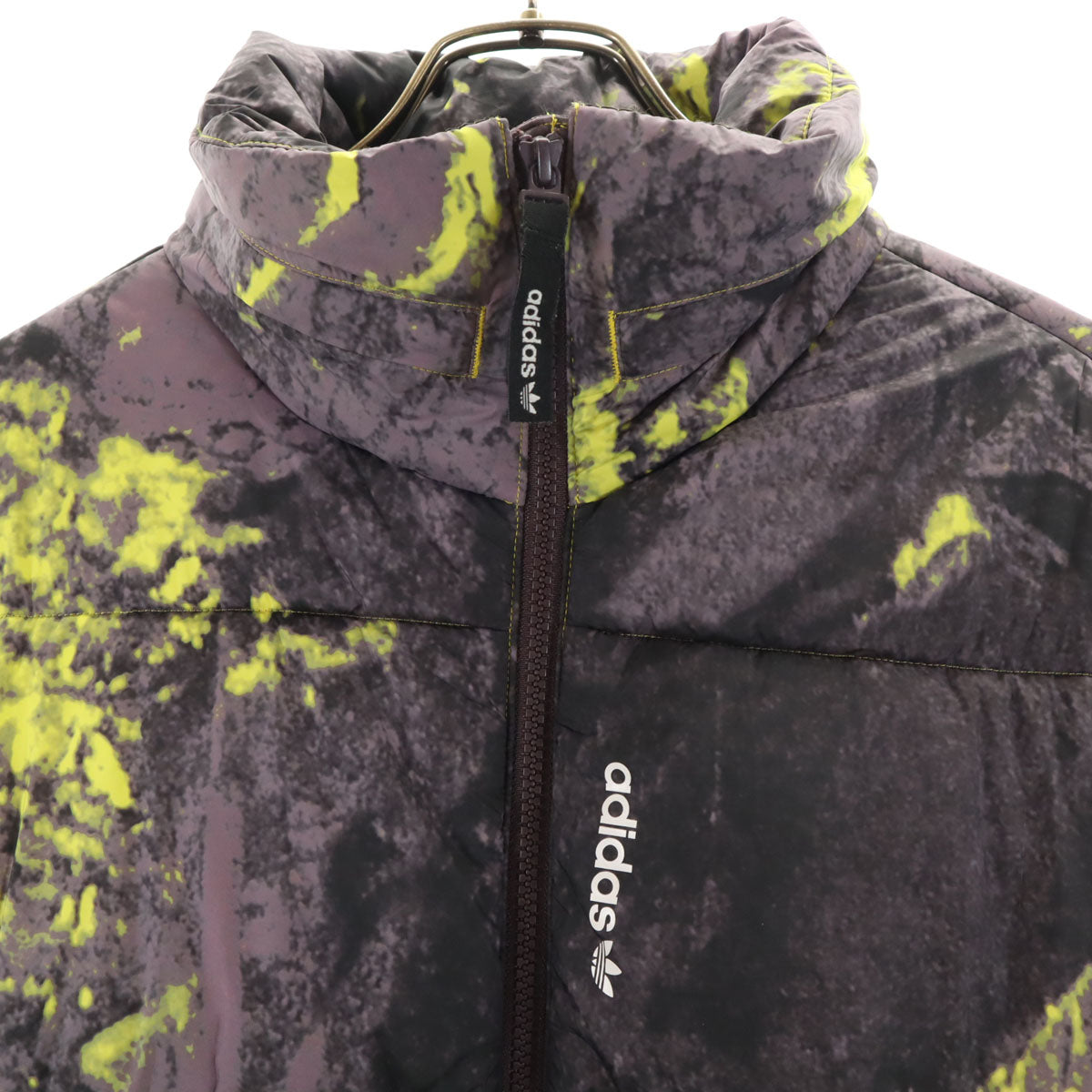 adidas アディダス 総柄 中綿ジャケット L パープル系 メンズ