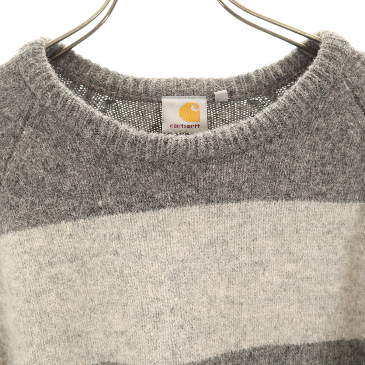 Carhartt カーハート ウールブレンド ボーダー柄 長袖 セーター L グレー メンズ