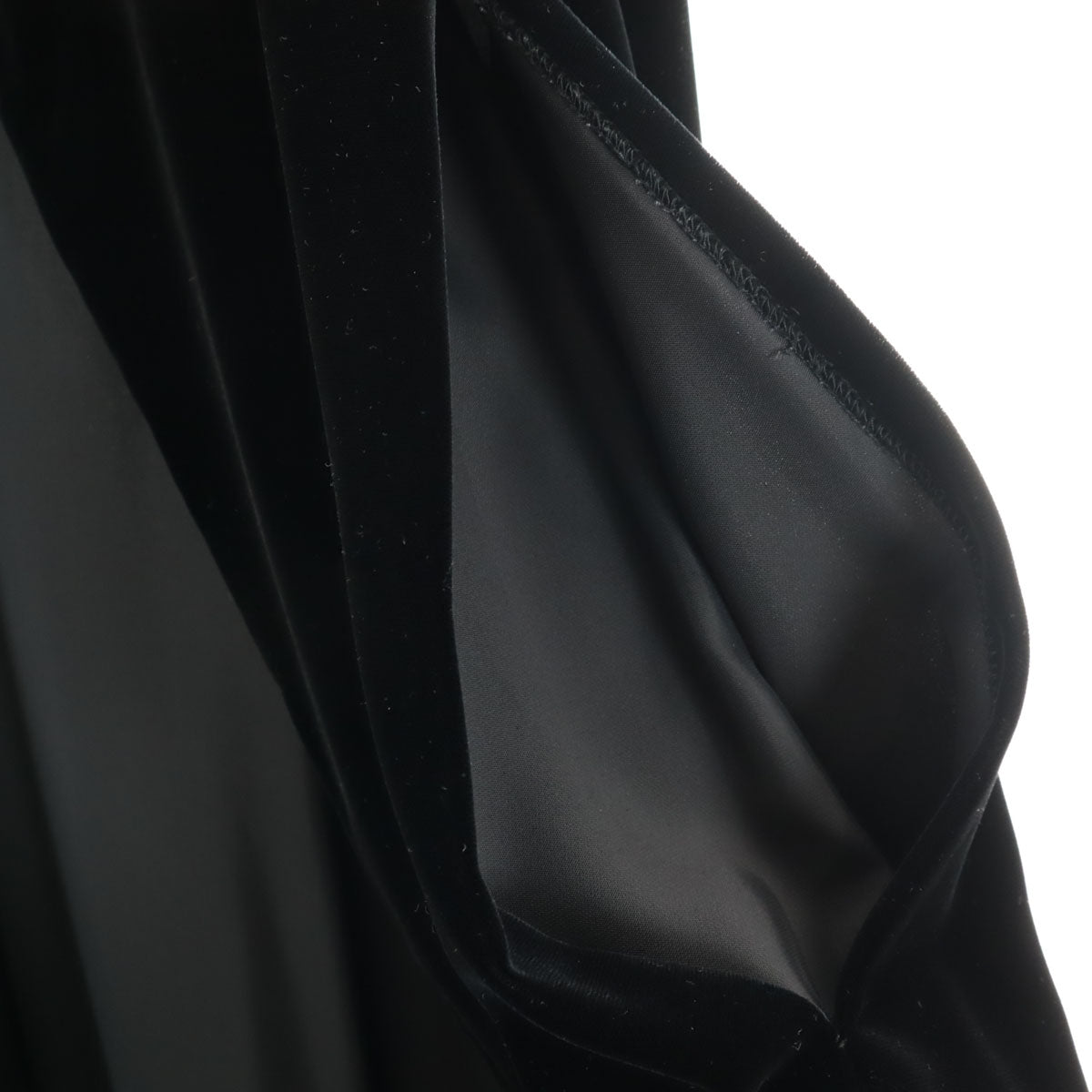 HANAE MORI PARIS ハナエモリ パリ ベロア ロング ポンチョ ブラック レディース