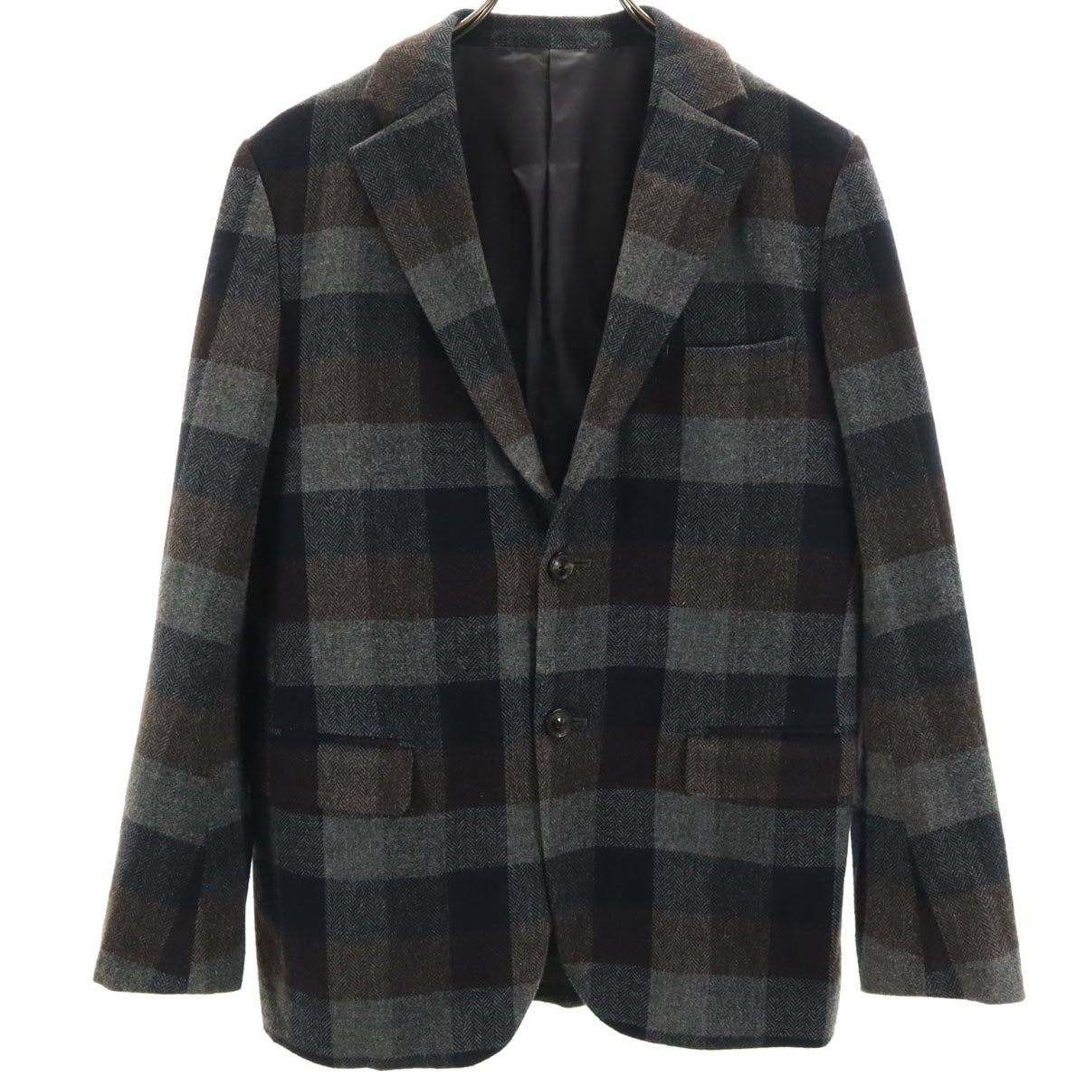 08sircus 08サーカス チェック柄 テーラードジャケット 2/48 グレー メンズ