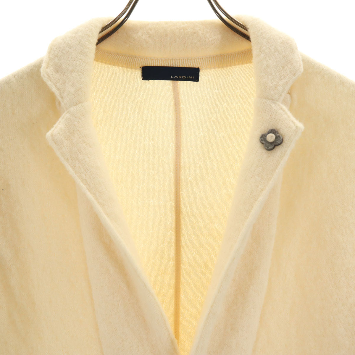 LARDINI ラルディーニ イタリア製 長袖 ニットカーディガン XS アイボリー メンズ