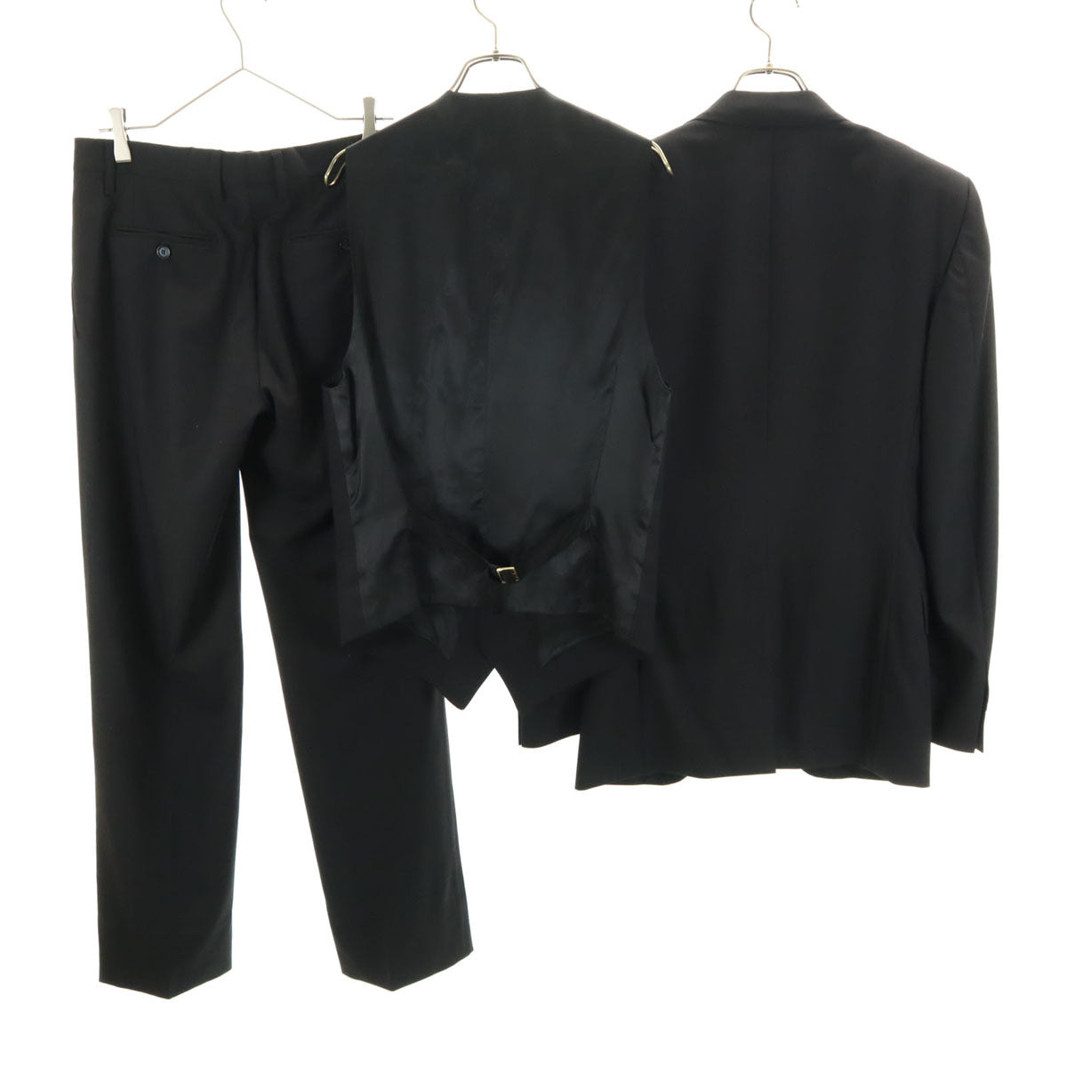 美品 DOLCE&GABBANA ドルチェアンドガッバーナ イタリア製 スーツ 上下 セットアップ 44 ブラック 3ピース 衣装カバー付き メンズ