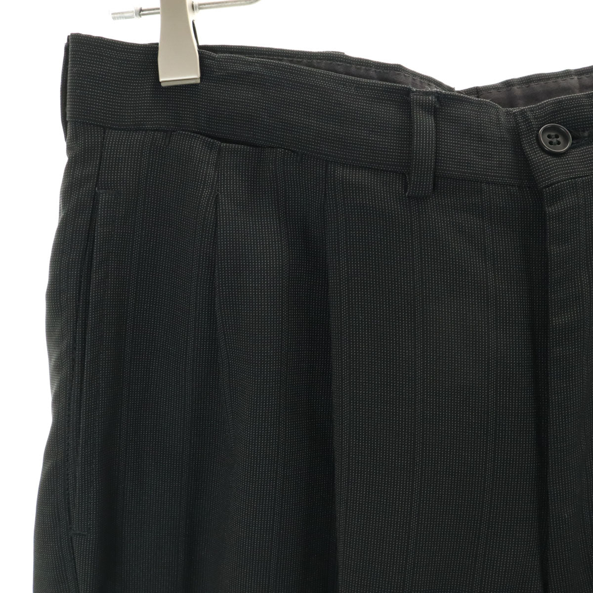 Emporio Armani エンポリオアルマーニ 90s イタリア製 オールド ストライプ柄 スーツ 上下 セットアップ 46 ブラック系 メンズ