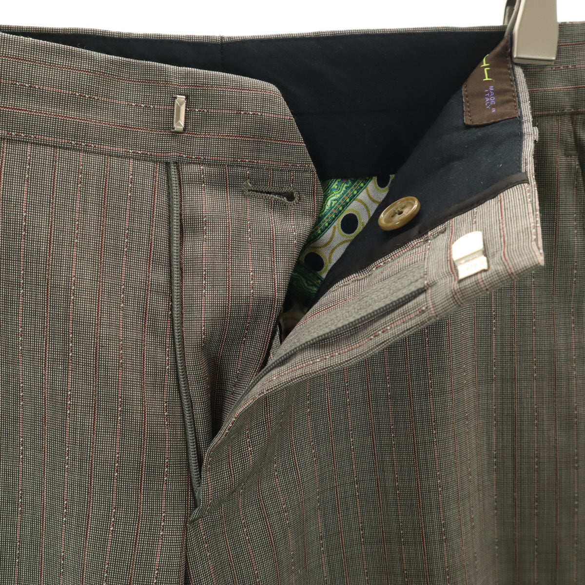 ETRO エトロ イタリア製 シルクブレンド ストライプ柄 スーツ 上下 セットアップ 44 グレー メンズ