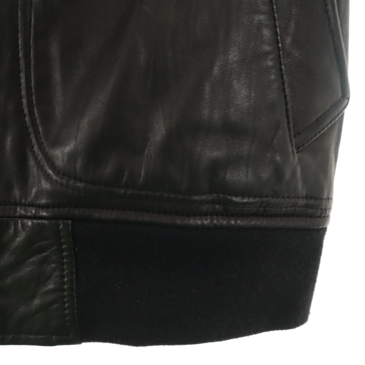 BURBERRY BLACK LABEL バーバリーブラックレーベル 羊革 レザージャケット M ブラック 三陽商会 ラビットファー付き メンズ