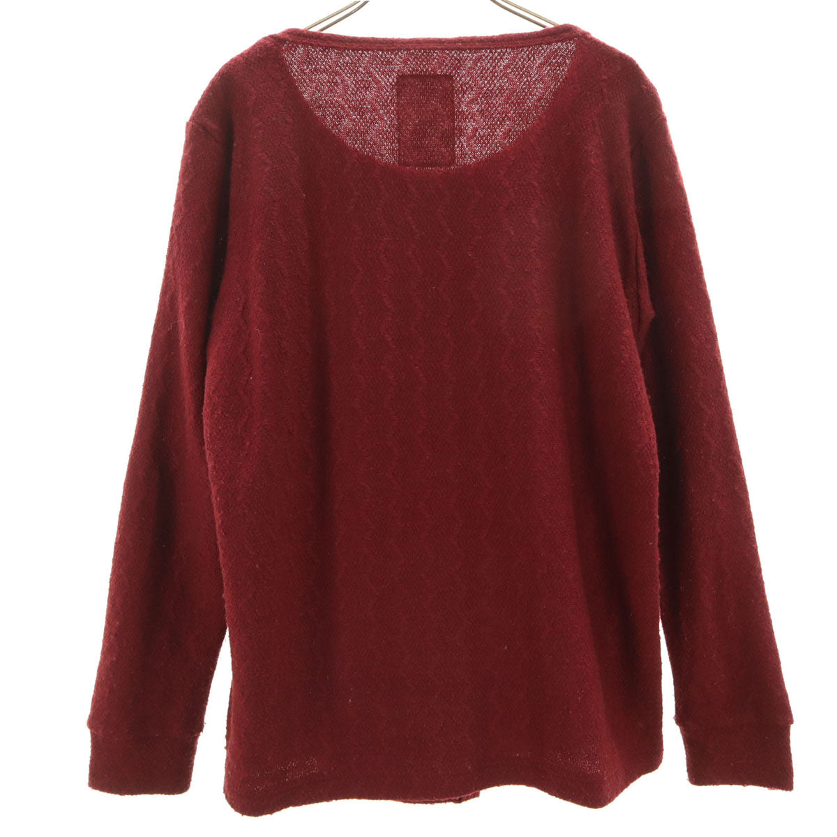 SHAREEF シャリーフ 日本製 ウールブレンド 長袖 セーター 2 バーガンディ 安全ピン レディース