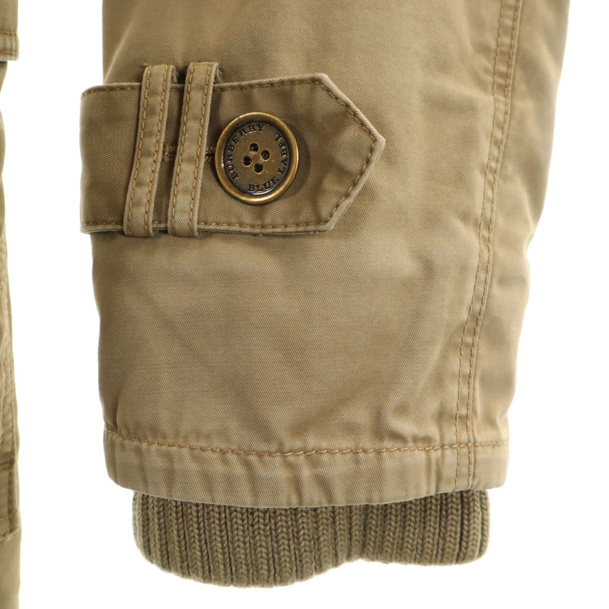 BURBERRY LONDON BLUE LABEL バーバリー ロンドン ブルーレーベル モッズコート 38 ベージュ 三陽商会 中綿 ミリタリー ラクーンファー付き レディース