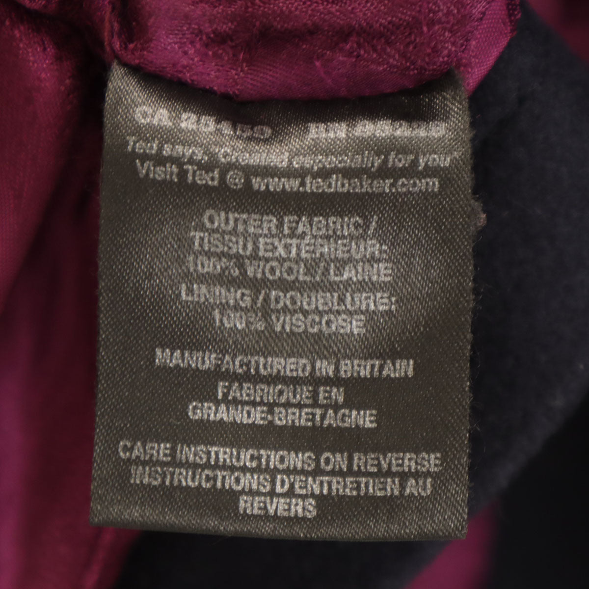 TED BAKER テッドベーカー 英国製 ウールブレンド ピーコート 5 ネイビー メンズ