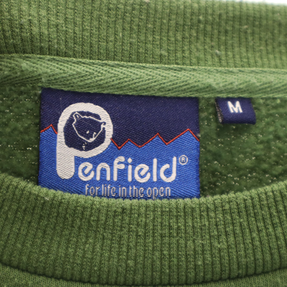 PEN FIELD ペンフィールド バックプリント 長袖 スウェット トレーナー M グリーン 裏起毛 メンズ