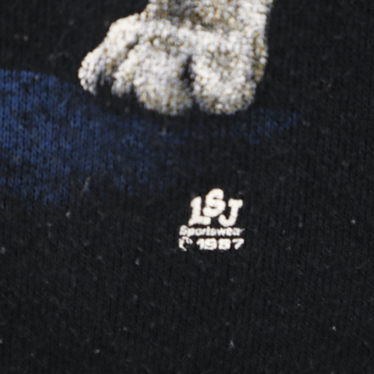 JERZEES ジャージーズ 80s USA製 ヴィンテージ アニマル柄 長袖 スウェット トレーナー XL ブラック 裏起毛 狼 メンズ