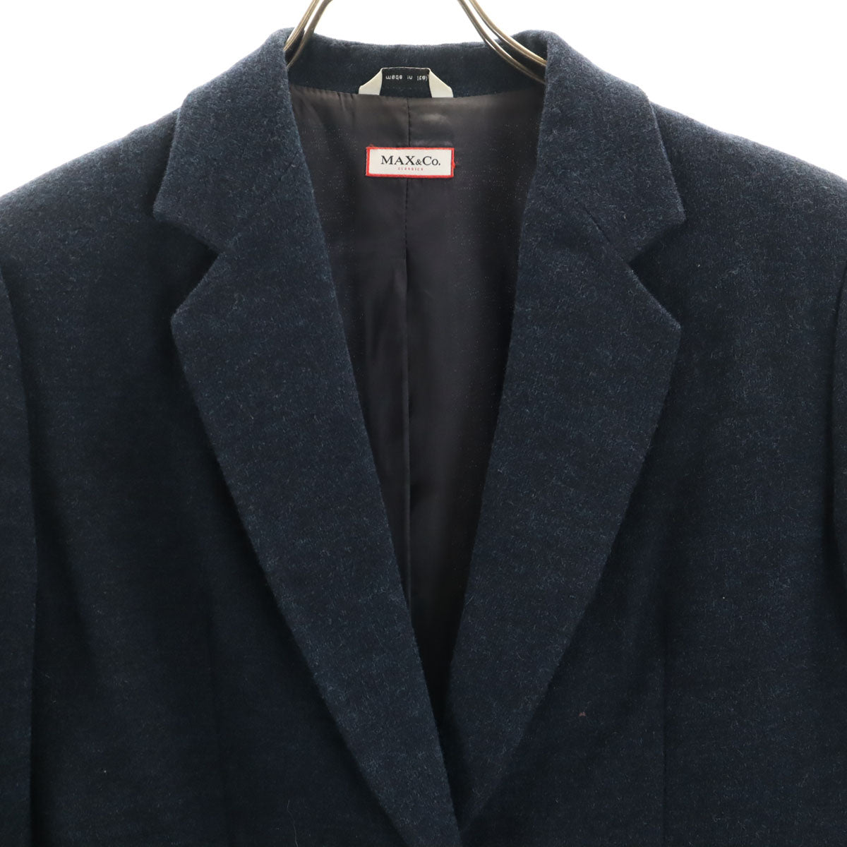 MAX&CO マックスアンドコー イタリア製 ウールブレンド パンツスーツ 上下 セットアップ 38 ネイビー系 レディース