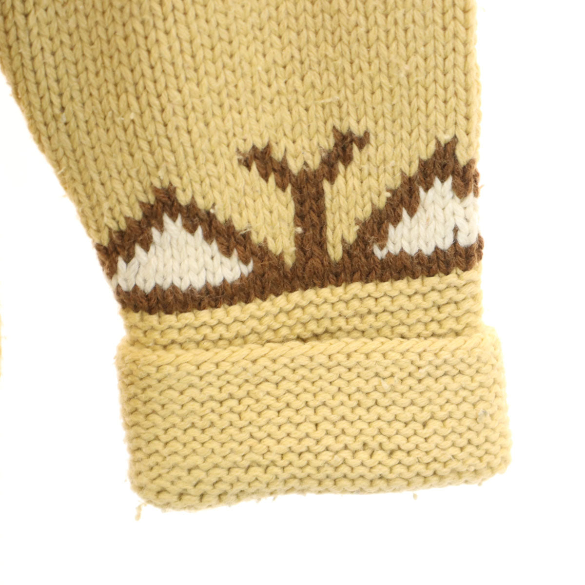 MONSIEUR BY SCHOONER オールド ネイティブ柄 長袖 ニットカーディガン ベージュ メンズ