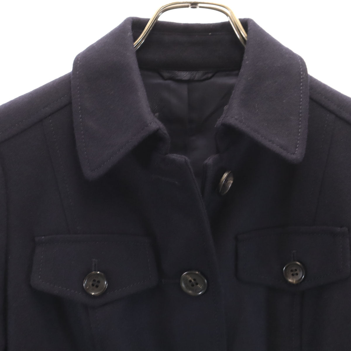 未使用 BURBERRY LONDON バーバリーロンドン 日本製 ウールジャケット 36 ネイビー 三陽商会 レディース