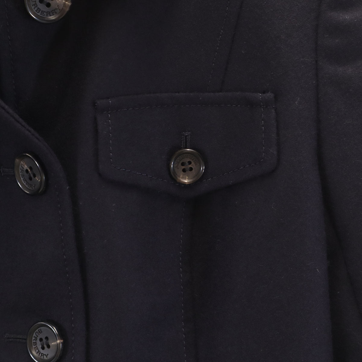 未使用 BURBERRY LONDON バーバリーロンドン 日本製 ウールジャケット 36 ネイビー 三陽商会 レディース