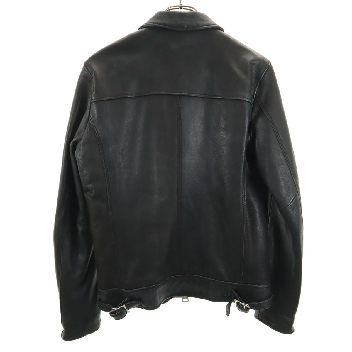 nano universe ナノユニバース 羊革 レザージャケット S ブラック サーモライト中綿 メンズ