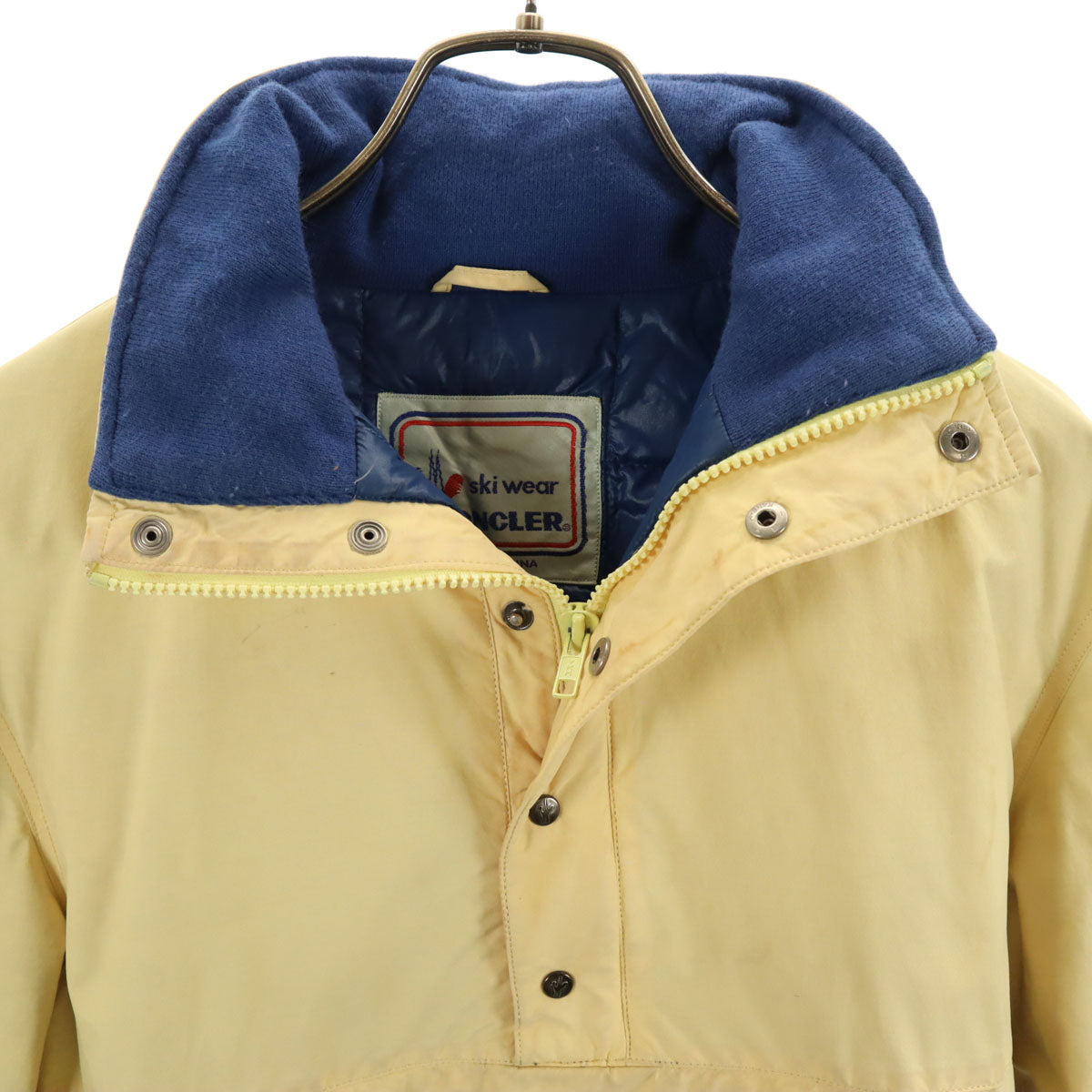 MONCLER モンクレール 80s アシックス ヴィンテージ ハイブリッド ダウンジャケット S イエロー プルオーバー アノラック メンズ