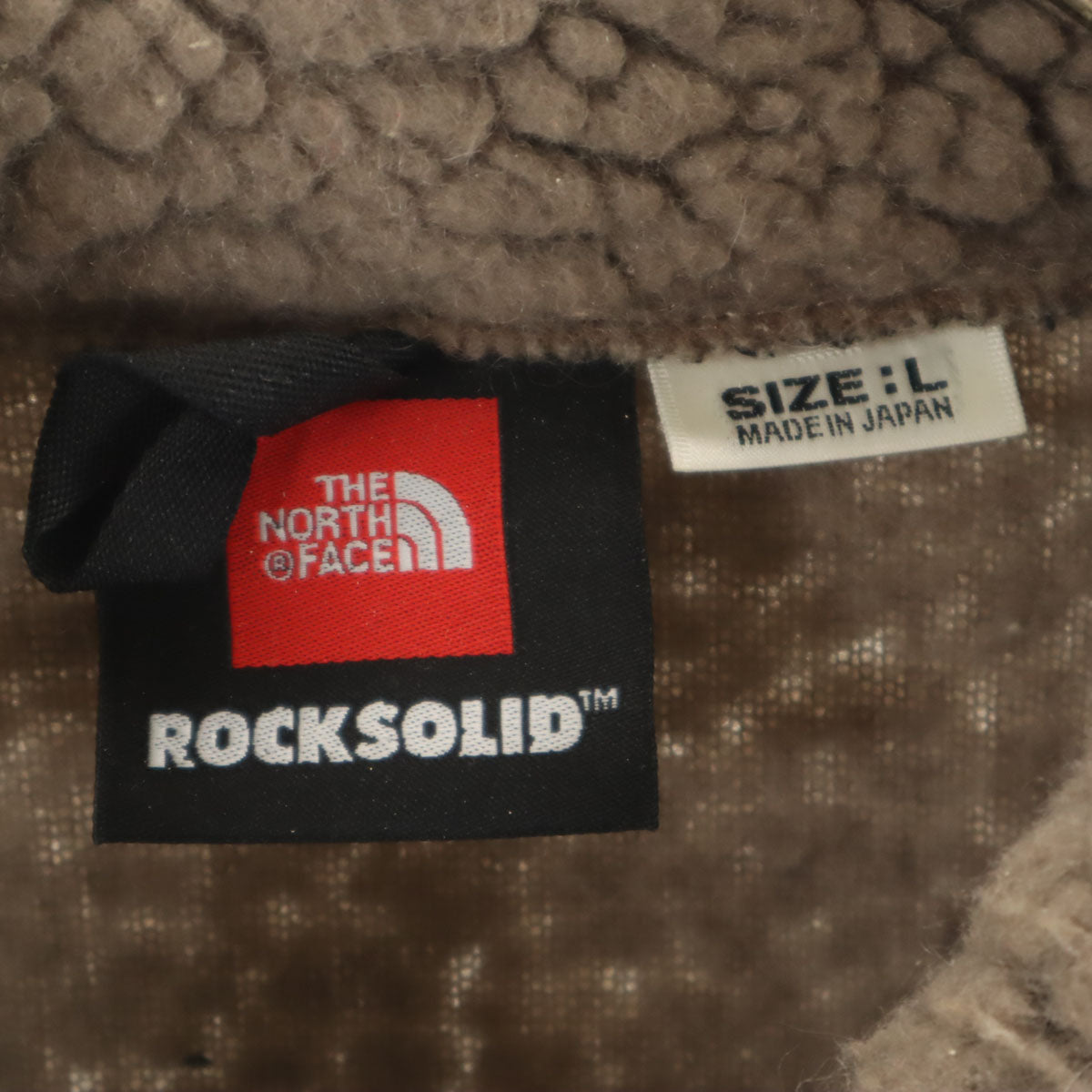 THE NORTH FACE ノースフェイス ROCK SOLID 日本製 ハーフジップ ボアジャケット L ブラウン RA-3005 アウトドア プルオーバー メンズ