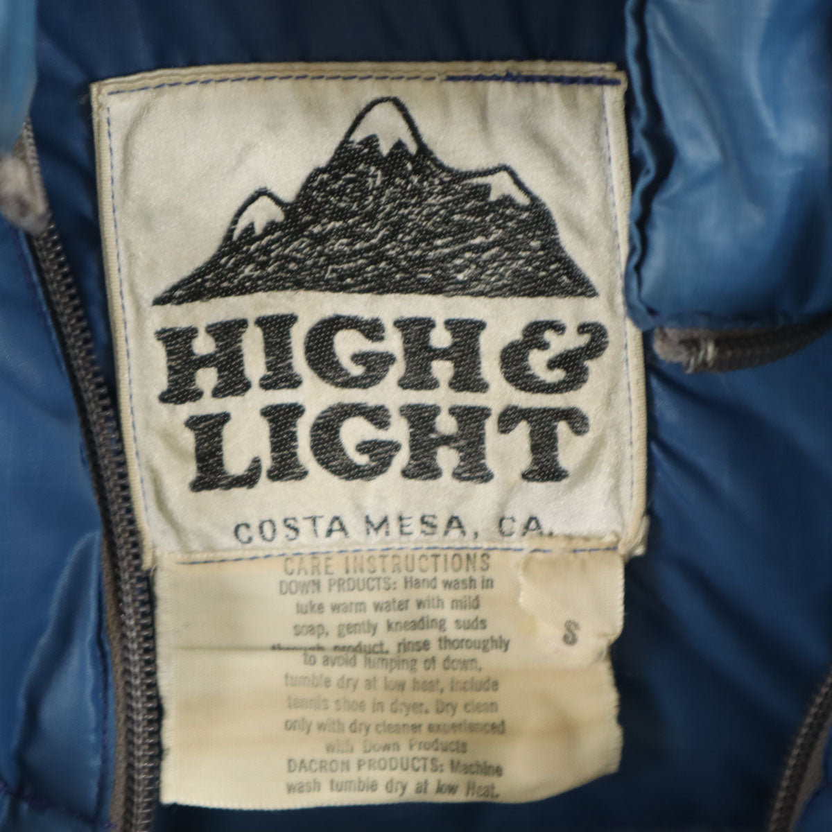 HIGH&LIGHT 80s ヴィンテージ ダウンベスト S ブルー メンズ