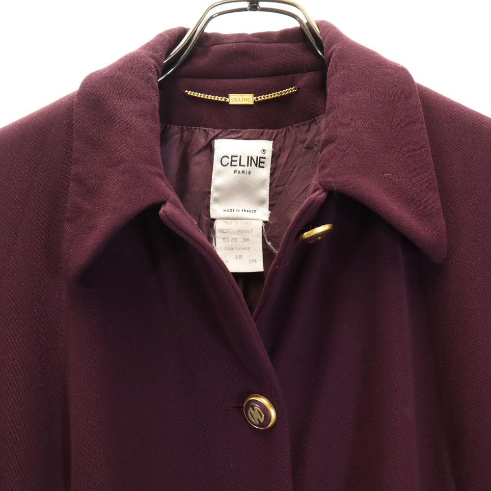 CELINE セリーヌ フランス製 3ピース ジャケット 上下 セットアップ 38 ボルドー レディース