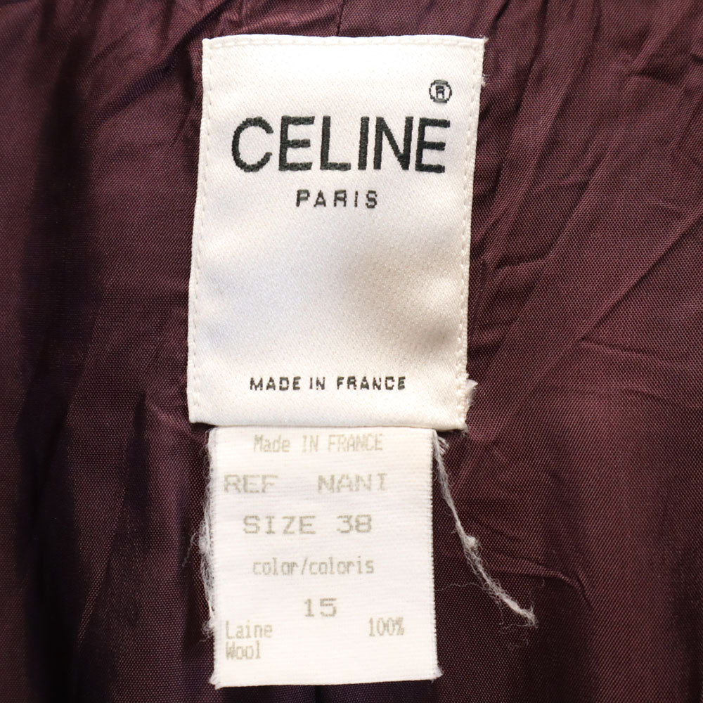 CELINE セリーヌ フランス製 3ピース ジャケット 上下 セットアップ 38 ボルドー レディース