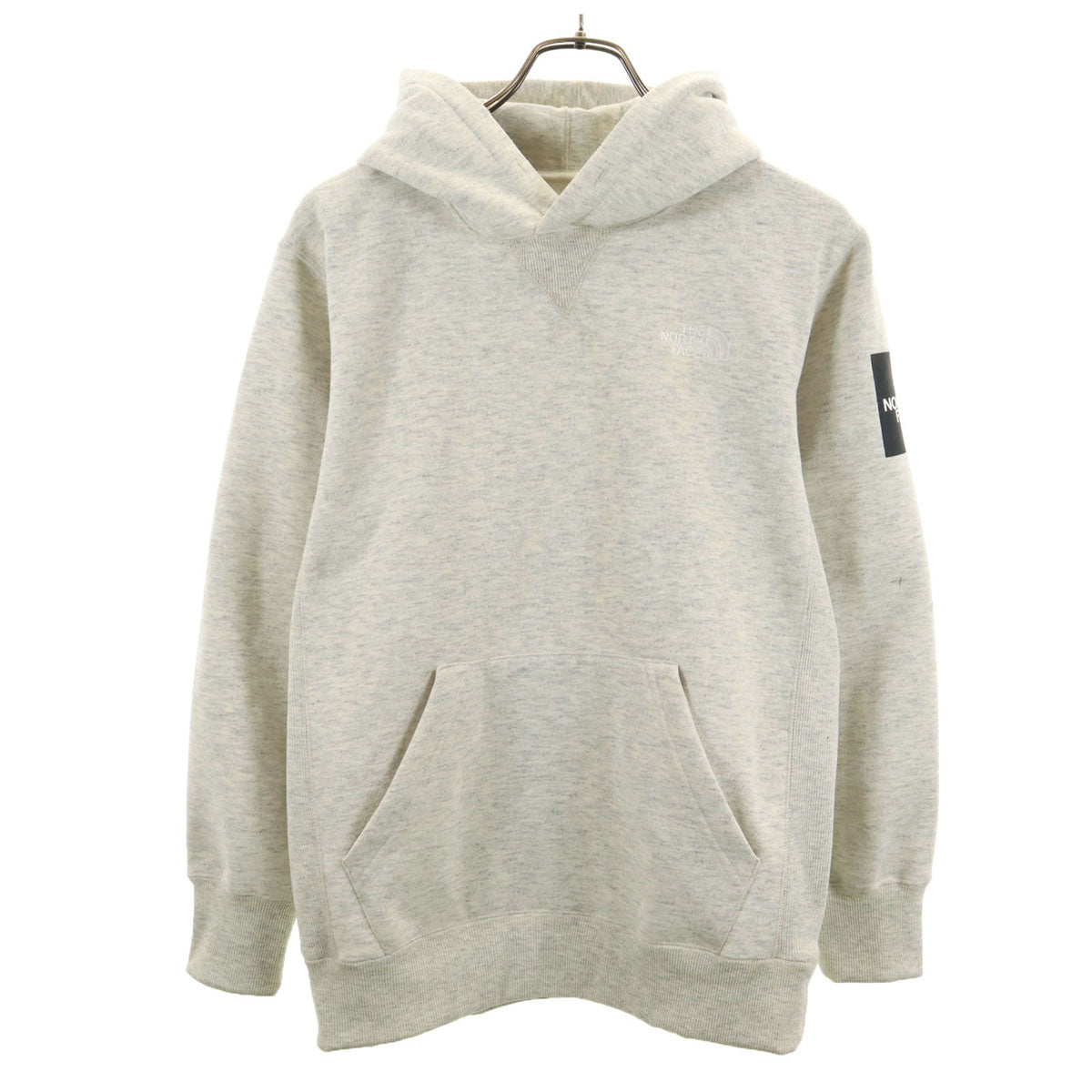 THE NORTH FACE ノースフェイス スクエアロゴ 長袖 スウェットパーカー S グレー NT61835 アウトドア 裏起毛 メンズ