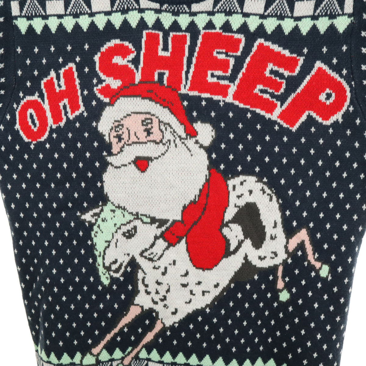 美品 DIESEL ディーゼル OH SHEEP クリスマス 長袖 セーター L ネイビー ニット サンタ メンズ