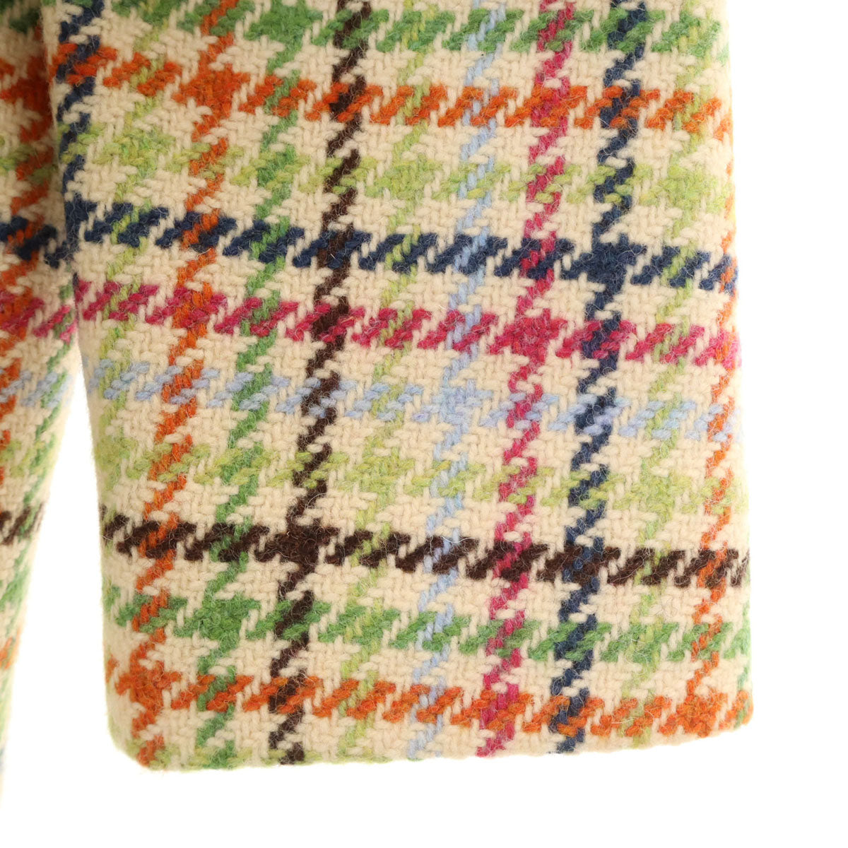 COACH コーチ レザーパイピング チェック柄 ウールコート XS レディース