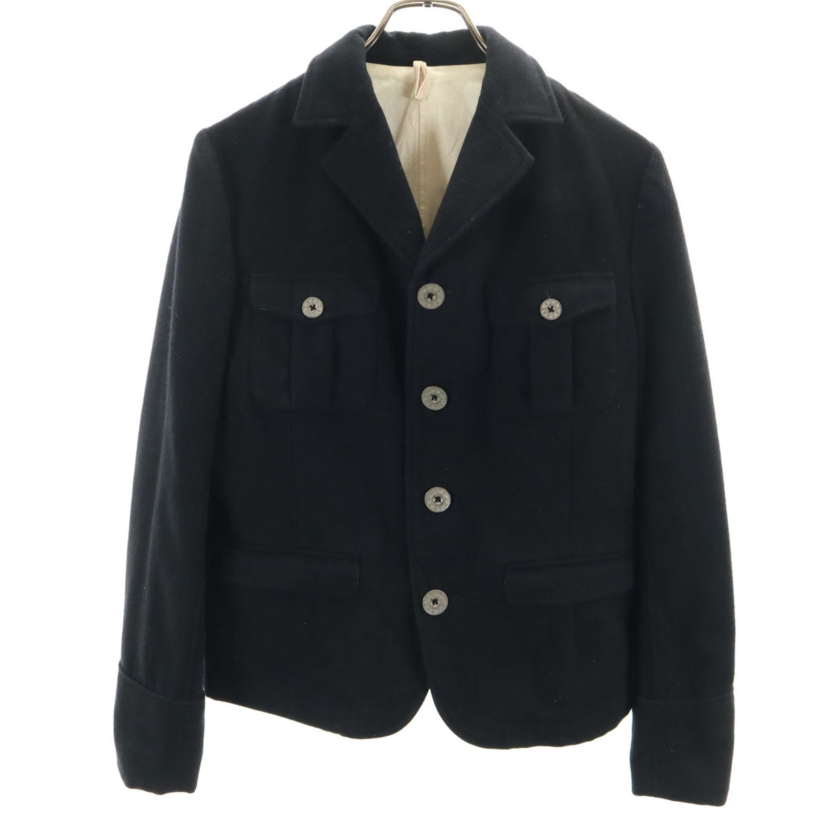 R by 45rpm フォーティファイブアールピーエム 日本製 ウールブレンド ジャケット 3 ネイビー レディース